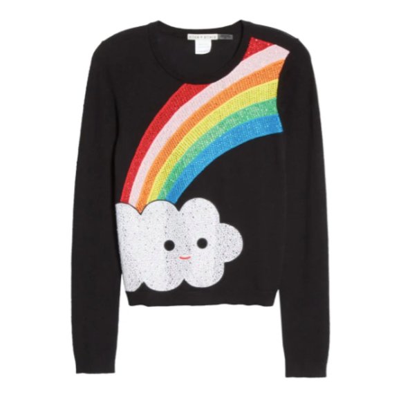 Alice + Olivia | Connie Rainbow Merino Sweater - Picture 2 of 11